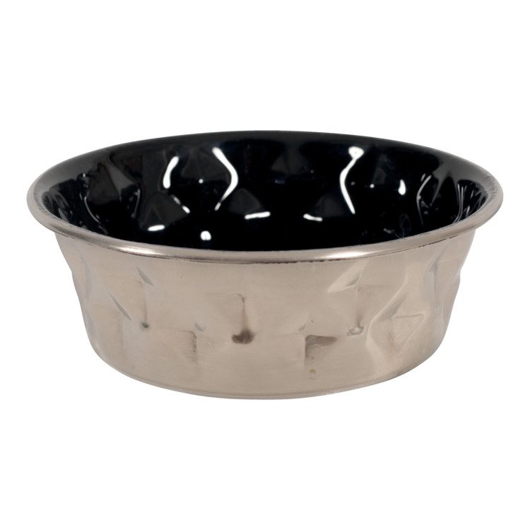 Zolux Diamonds Stainless Non-Slip Dog Bowls - Black 1.15L