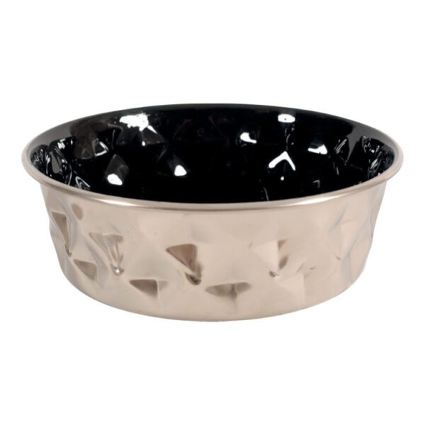 Diamonds Stainless Non-Slip Dog Bowls - Black 1.8L