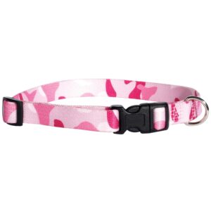 Guardian Gear Nylon Camo Dog Collar, Fits Necks 10" to 16", Pink