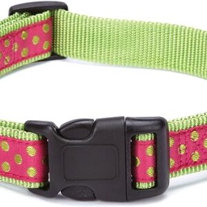 ESC Polka Dot Dog Collar 14–20-Inch-Raspberry
