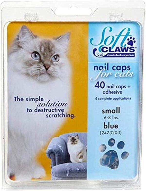 Soft Claws for Cats Size Small, Color Blue