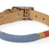 YOULY Blue Leather Rope Durable Dog Collar, M