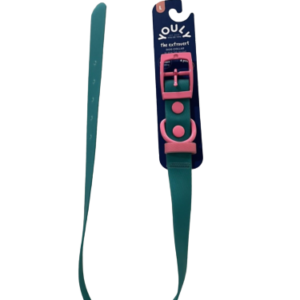 YOULY Water-Resistant Teal Pink Dog Collar