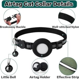 Airtag Cat Collar Breakaway, Reflective Kitten Collar